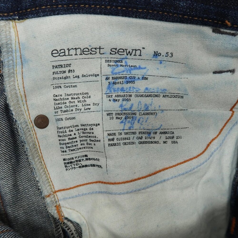 Earnest Sewn Patriot Fulton Jeans - Picture 8 of 8